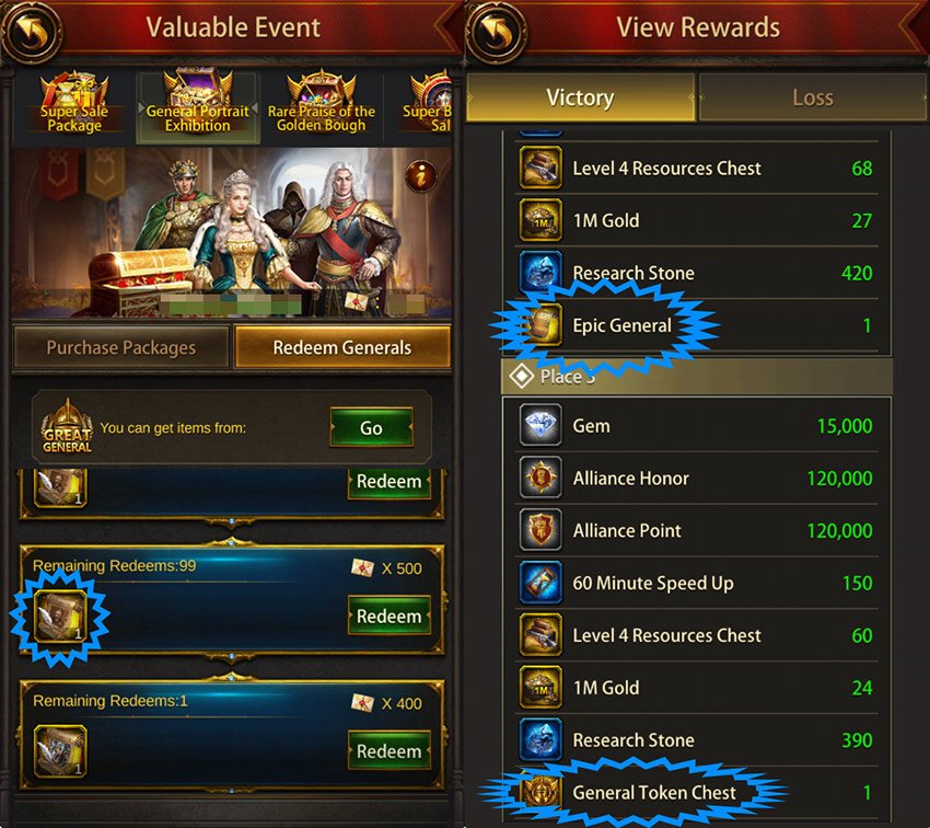 Some Ways to Get General Hall III & Epic General Tokens