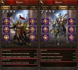 The examples of Blazon Sets' effects