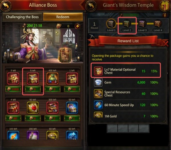 Get Lv7 Material Optional Chest in Evony