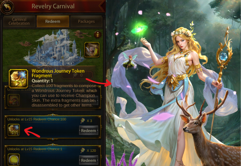 Evony Champion Helen Skin Goddess of Spring and Flowers in Revelry Carnival